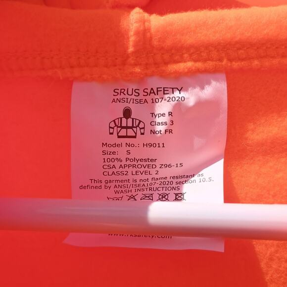 GSS Safety Class 3 Full Zipper Hooded Sweatshirt with Black Bottom - Picture 3 of 3